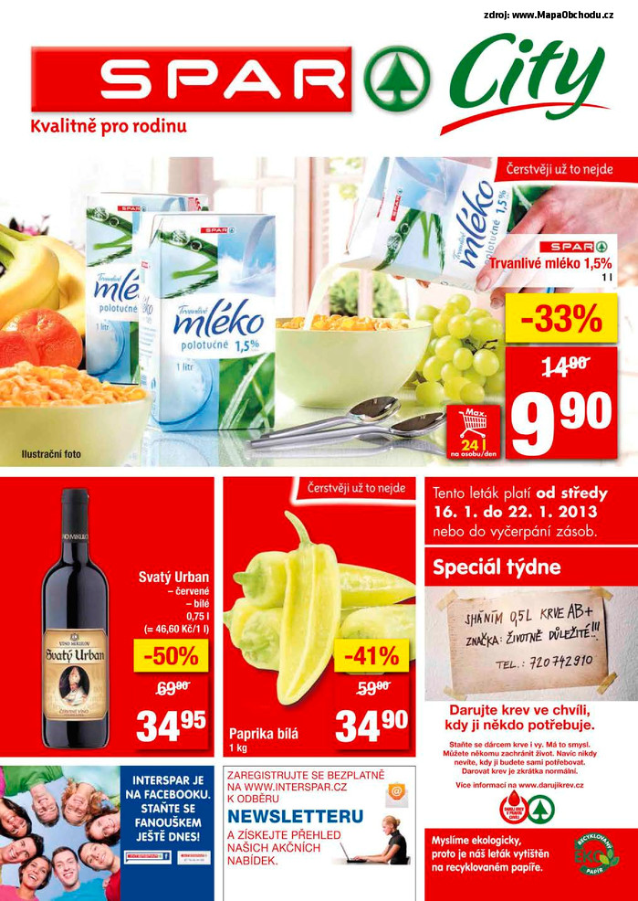 Stránka č. 1 - Akční leták Spar  City